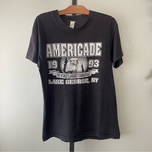 Rare 90s Vintage Americade Ralley Motorcycle T-shirt Lake George New York